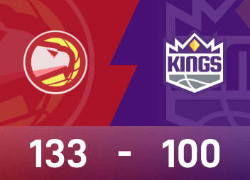 NBA game report: Johnson had 24 points, 10 rebounds and 8 assists, the Hawks beat the Kings 133-100